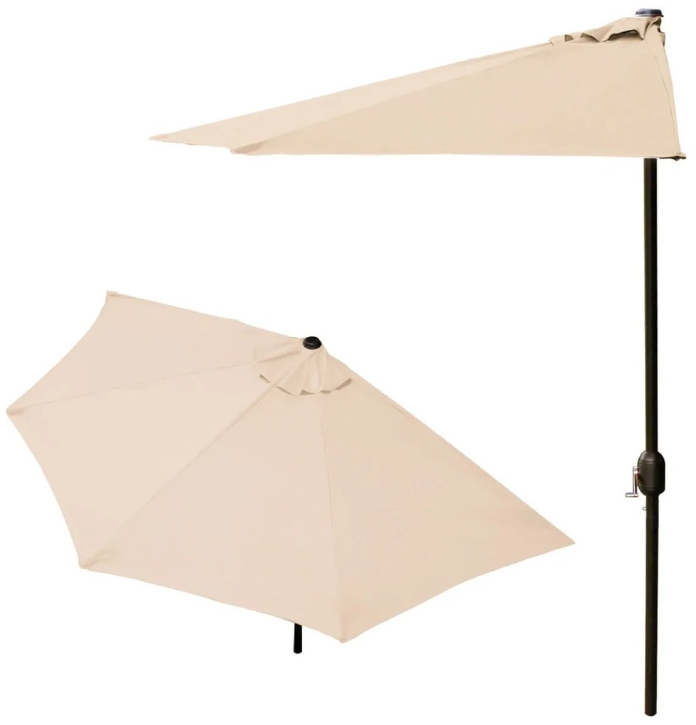 Polkruhový záhradný slnečník Liver 270 cm béžový