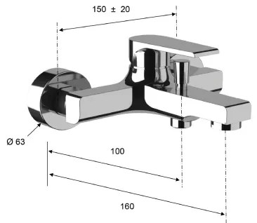 Sapho - Vaňová batéria KAI matná čierna