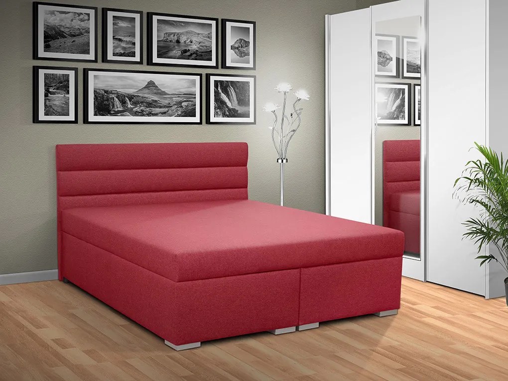 Čalúnená posteľ s úložným priestorom Tango 140 Typ farebného prevedenia: Savana modrá 80, Typ čela: C - LED osvětlení