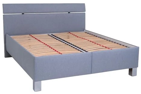 Čalúnená posteľ ALIS 160x200 cm s matracom a úložným priestorom, svetlosivá