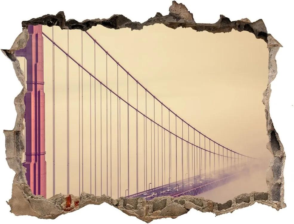 Fototapeta díra na zeď 3D Most San Francisco WallHole-95x64-kamien-85695619