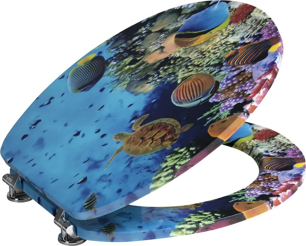 Aqualine Funny, WC sedátko s motivom oceán, modrá, HY-S369
