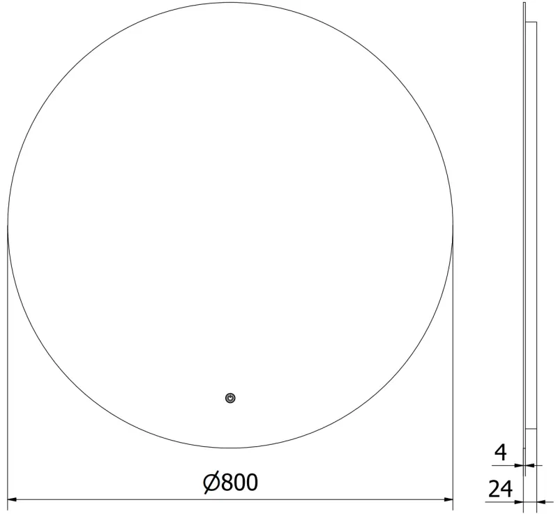 Mexen Erg, okrúhle LED podsvietené kúpeľňové zrkadlo 80 cm, 6000K, vykurovacia podložka proti zahmlievaniu, 9823-080-080-611-00