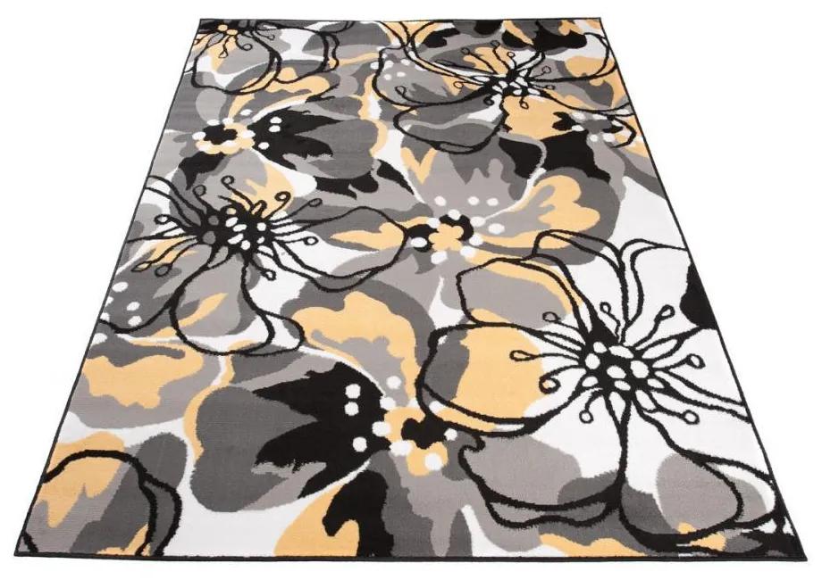 Kusový koberec PP Veľké kvety žltý 140x200cm