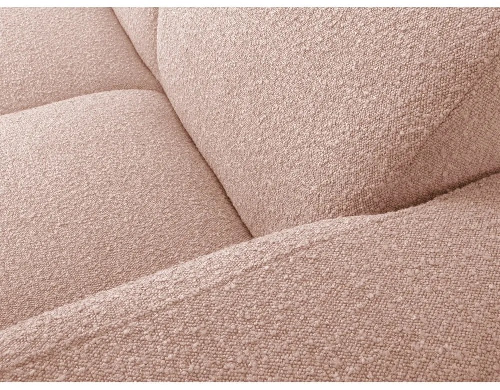Ružová rohová pohovka z textílie bouclé (pravý roh) Molino – Micadoni Home