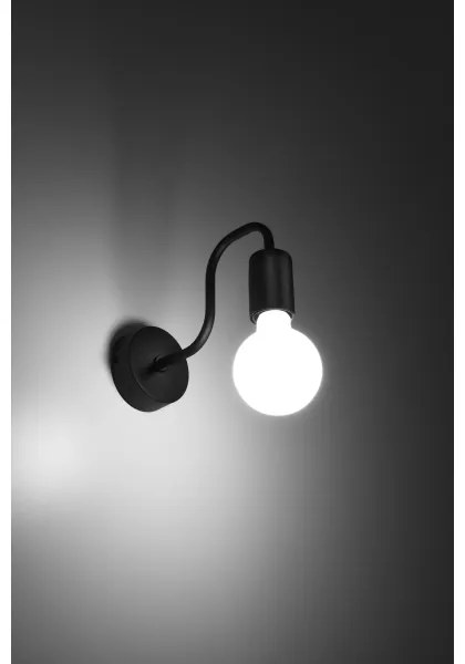 Sollux SL.1445 - Nástenná lampa VECTOR 1xE27/15W/230V čierna