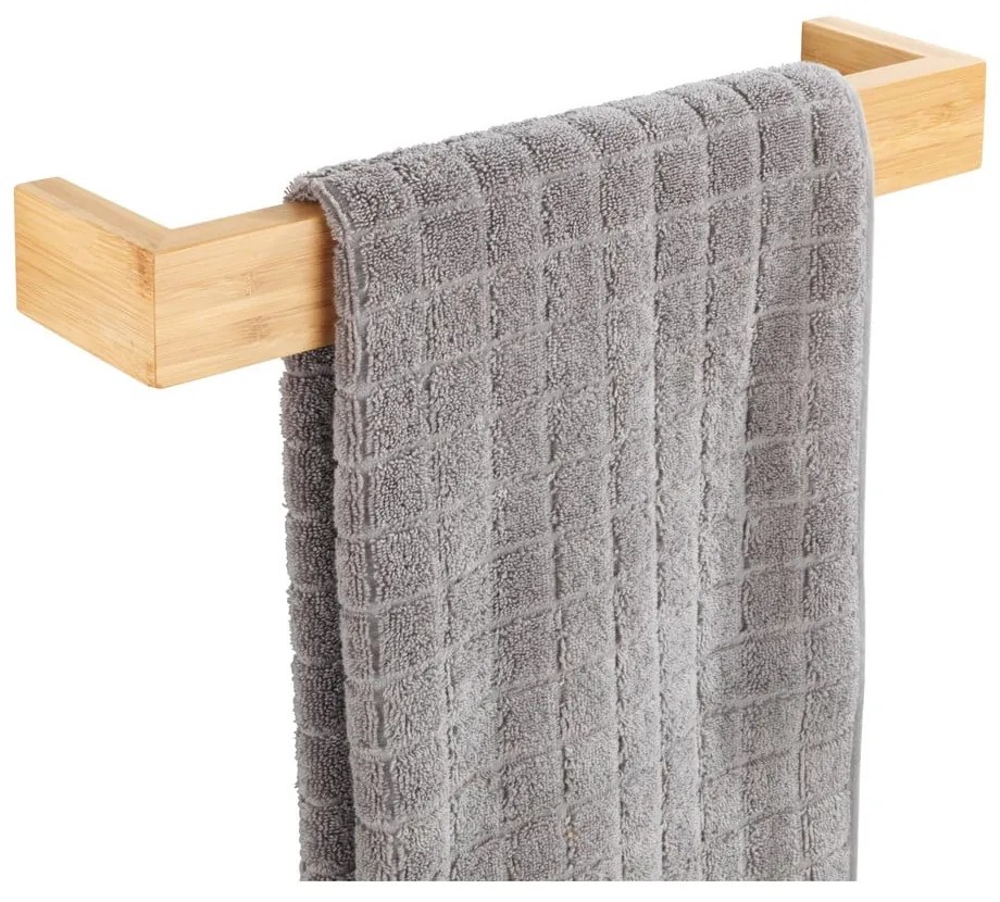 Bambusový nástenný držiak na uteráky Wenko Light, šírka 40 cm