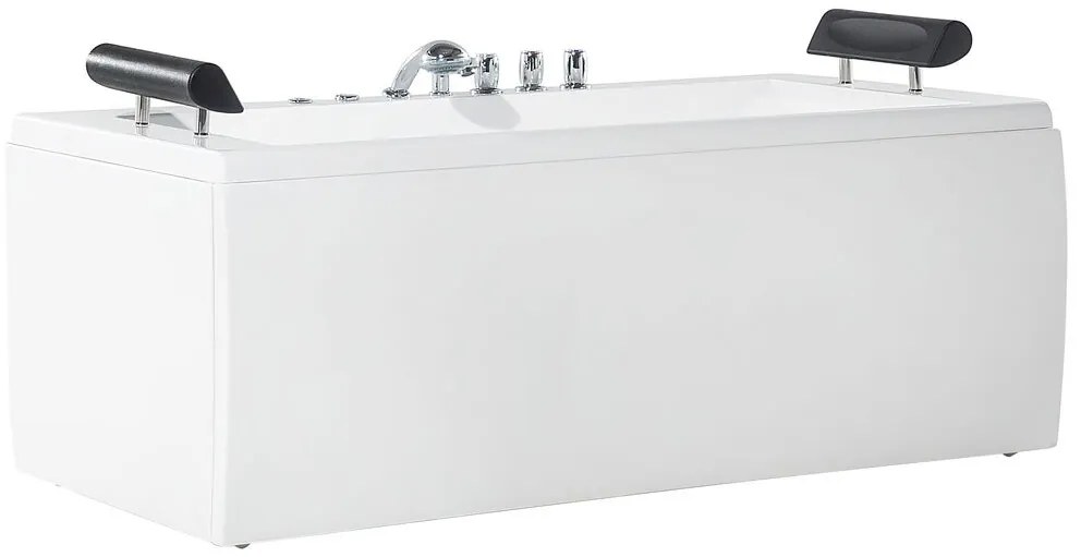 Vírivá vaňa s LED osvetlením 172 x 83 cm biela MONTEGO Beliani