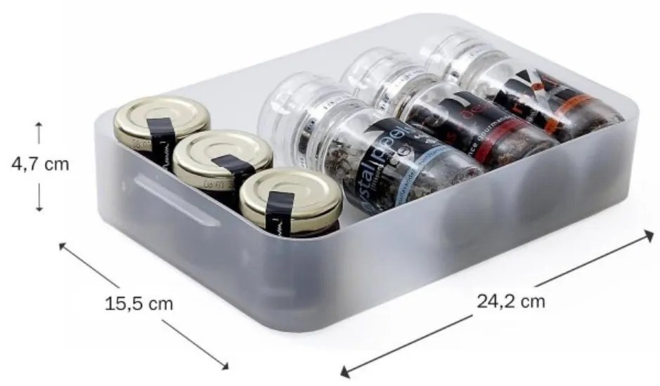 Plastový úložný organizér Pure Box A5 nízky, mliečny