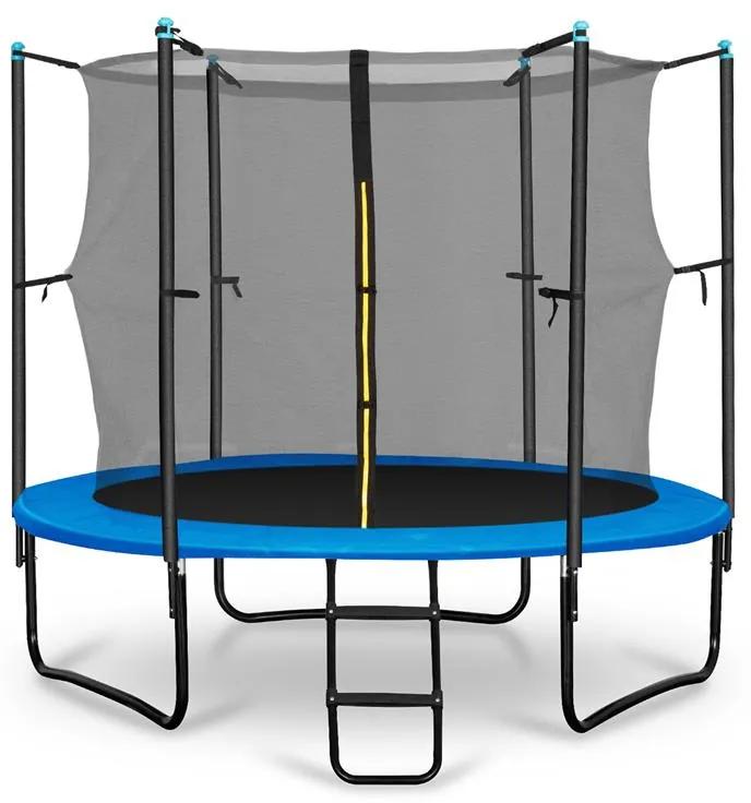 Rocketboy 250, 250 cm trampolína, vnútorná bezpečnostná sieť, široký rebrík, modrá