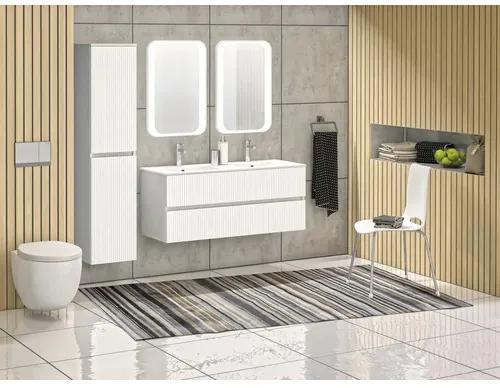 Kúpeľňová skrinka s umývadlom Intedoor LINES biela matná 121 x 51,5 x 46,5 cm LIN 121 2Z 0606/A8916