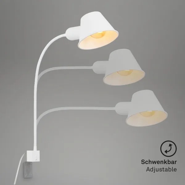 Briloner 2079-016 - Nástenná flexibilná lampa 1xE27/10W/230V biela