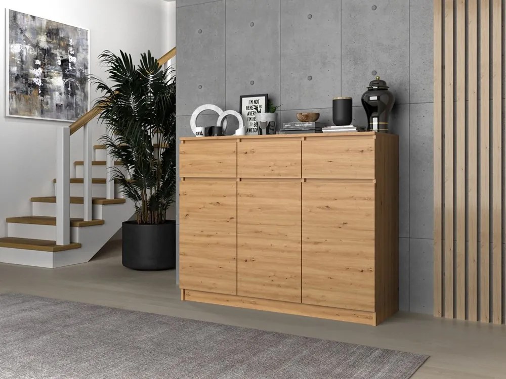 Komoda Musecalo 9 (dub artisan). Akcia -19%. Vlastná spoľahlivá doprava až k Vám domov. 1132851