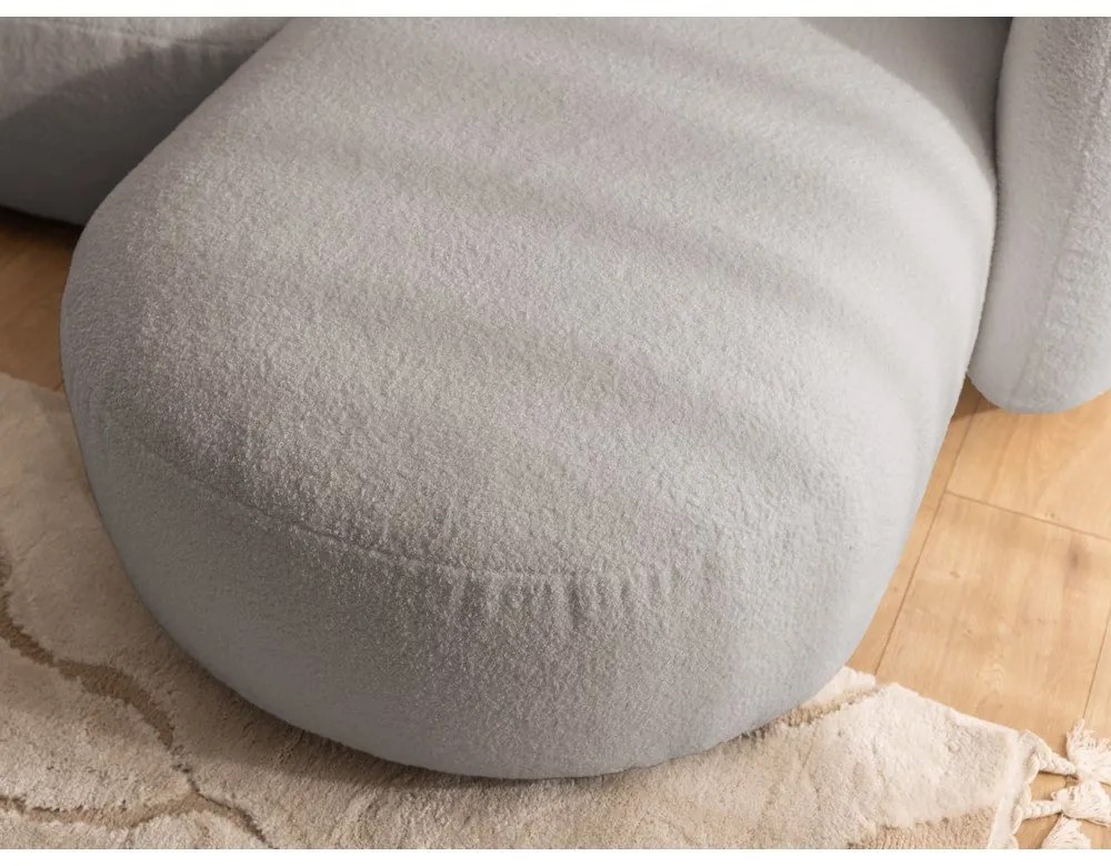 Sivá rohová pohovka z textílie buklé (pravý roh/s leňoškou) Orbit – Ropez