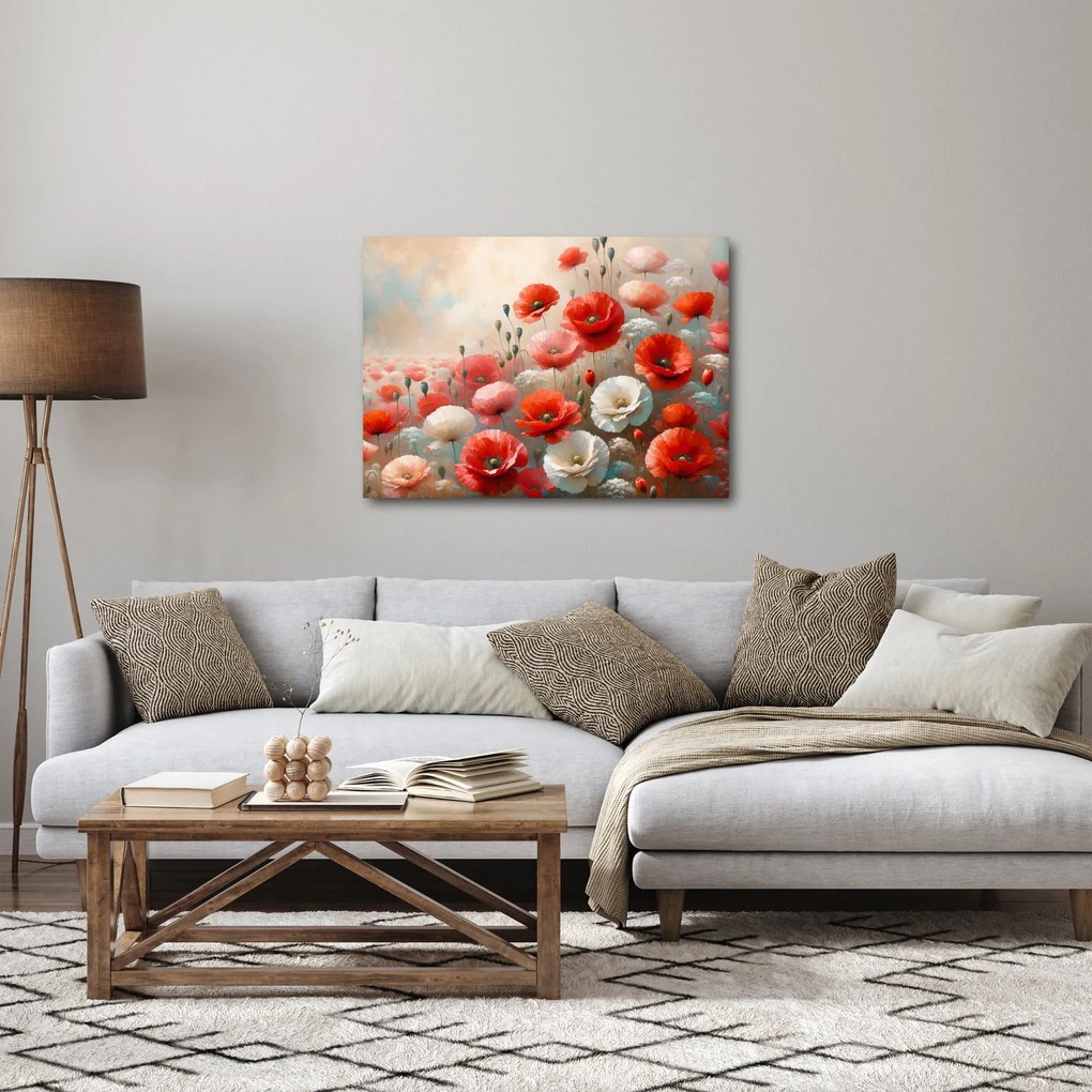 Obraz - Maľba vlčích makov (70x50 cm)
