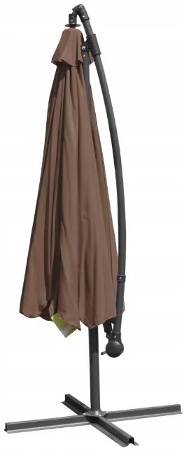 DomTextilu Veľký záhradný slnečník so stojanom CAPPUCINO 350 cm 64874
