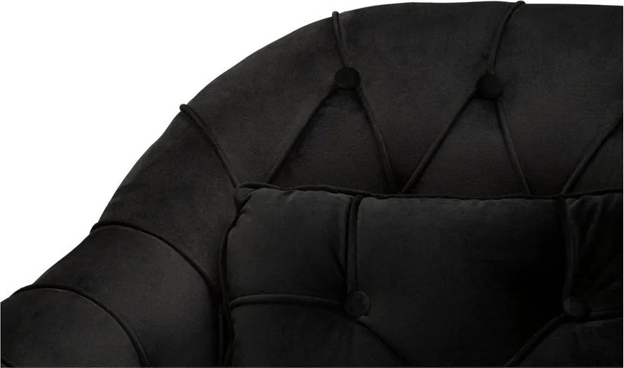 Čierna zamatová pohovka 130 cm Budapest – Mauro Ferretti