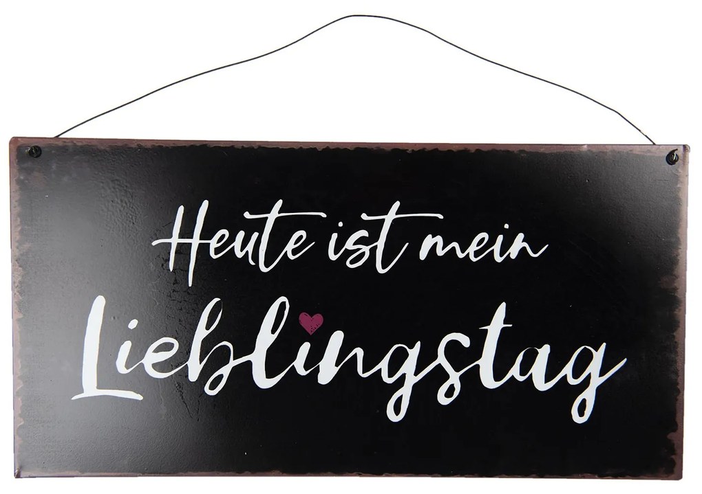 Väčšia závesná kovová čierna ceduľa s nápisom - 40 * 20 cm