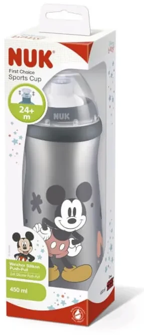Detská fľaša NUK Sports Cup Disney Cool Mickey 450 ml grey