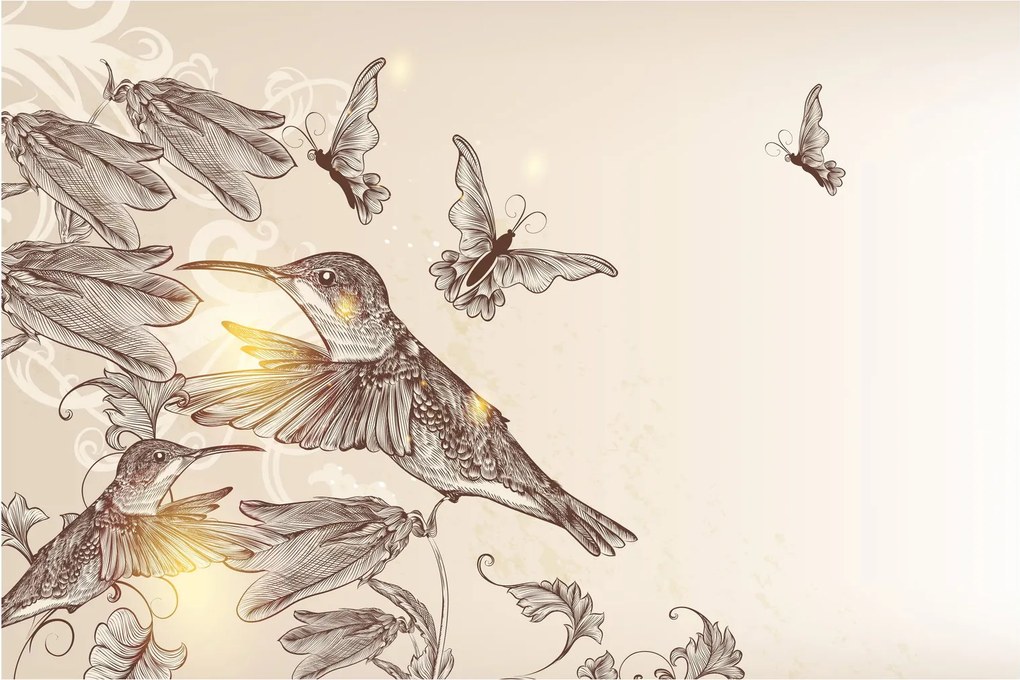 Obraz - Kolibríky (90x60 cm)