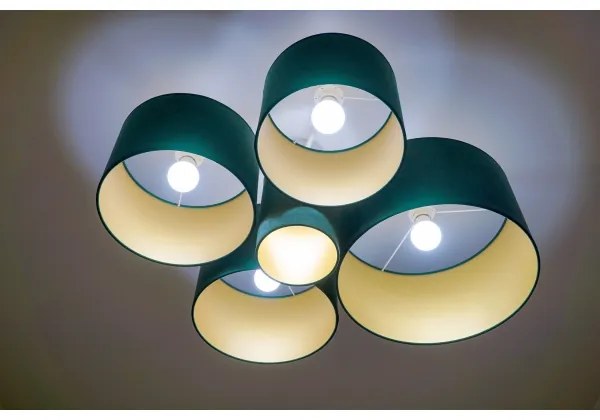 Duolla - Stropné svietidlo ROLLER PENTO 5xE27/60W/230V zelená/zlatá