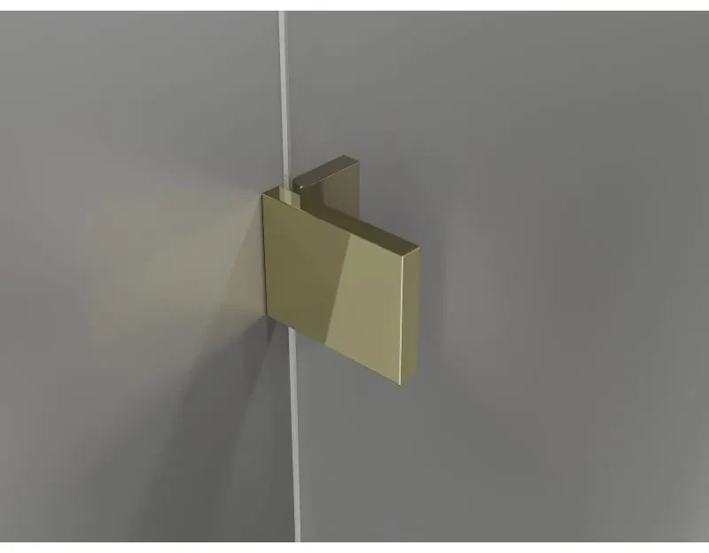 Mexen Lunar T, výklopný ľavý sprchový kút 140 x 100 cm, 8mm číre sklo, zlatý profil, 834T-140-100-50-00-L