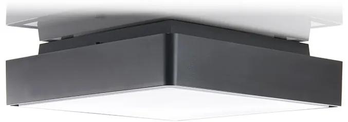 LED2 Vonkajšie stropné LED osvetlenie s čidlom SOLO, 16W, 3000K/4000K/6500K, štvorcové, čierne, IP65