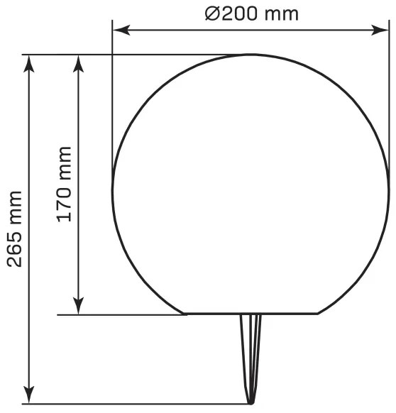 LED RGBW Solárna lampa BALL LED/3,2V 500 mAh pr. 20 cm IP65 + diaľkové ovládanie