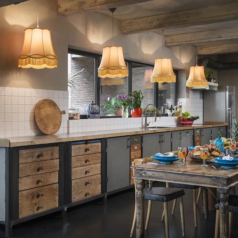 Hodvábny tienidlo zlaté 45 cm - Granny