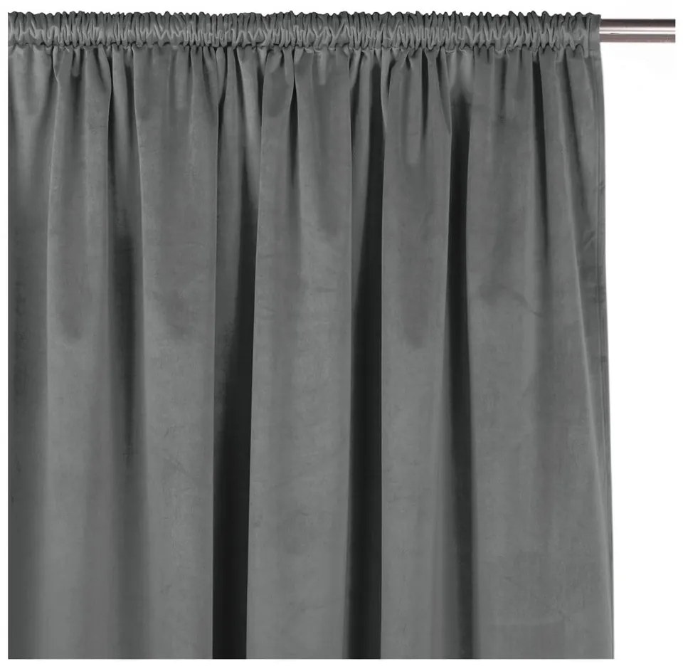 Tmavosivý zamatový dimout záves 400x300 cm Velto – Filumi