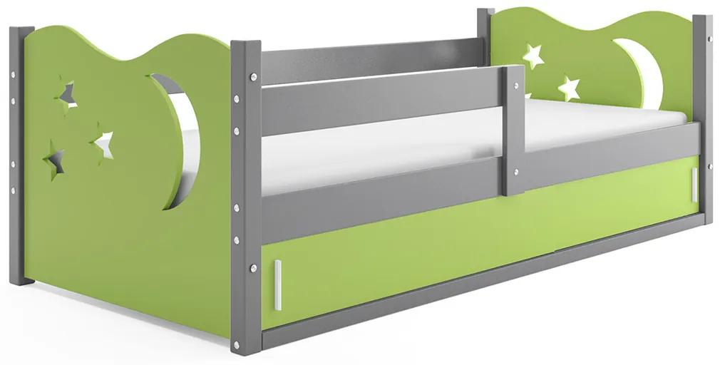 Detská posteľ MIKOLAJ 1 | sivá 80x160 cm Farba: Sivá / zelená