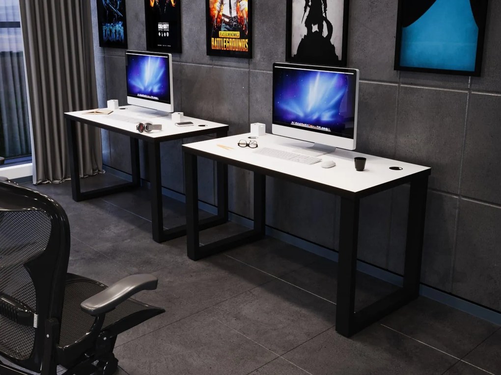 Herný pc stôl Gamer S (biela + čierna) (bez osvetlenia). Akcia -20%. Vlastná spoľahlivá doprava až k Vám domov. 1054988
