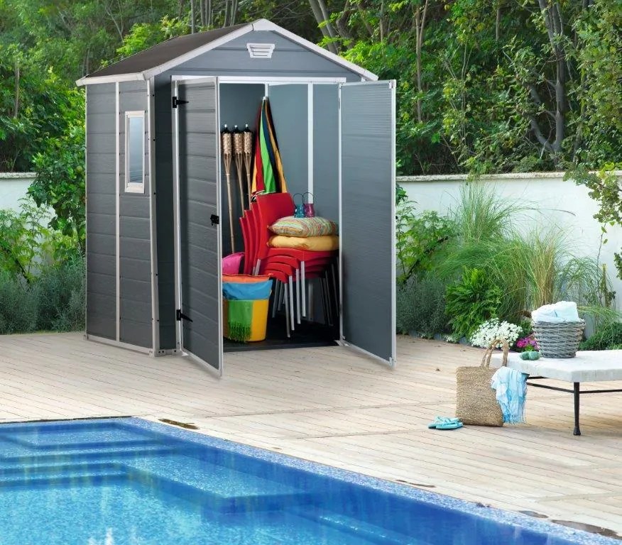 Záhradný domček Keter MANOR 6 x 5 DD šedý / biely