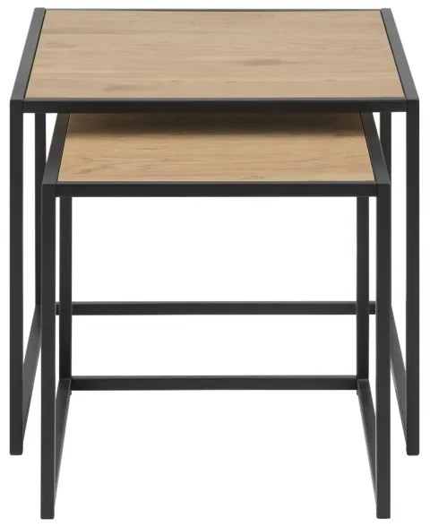 Sada konferenčných stolíkov SARON 2 ks dub/čierna