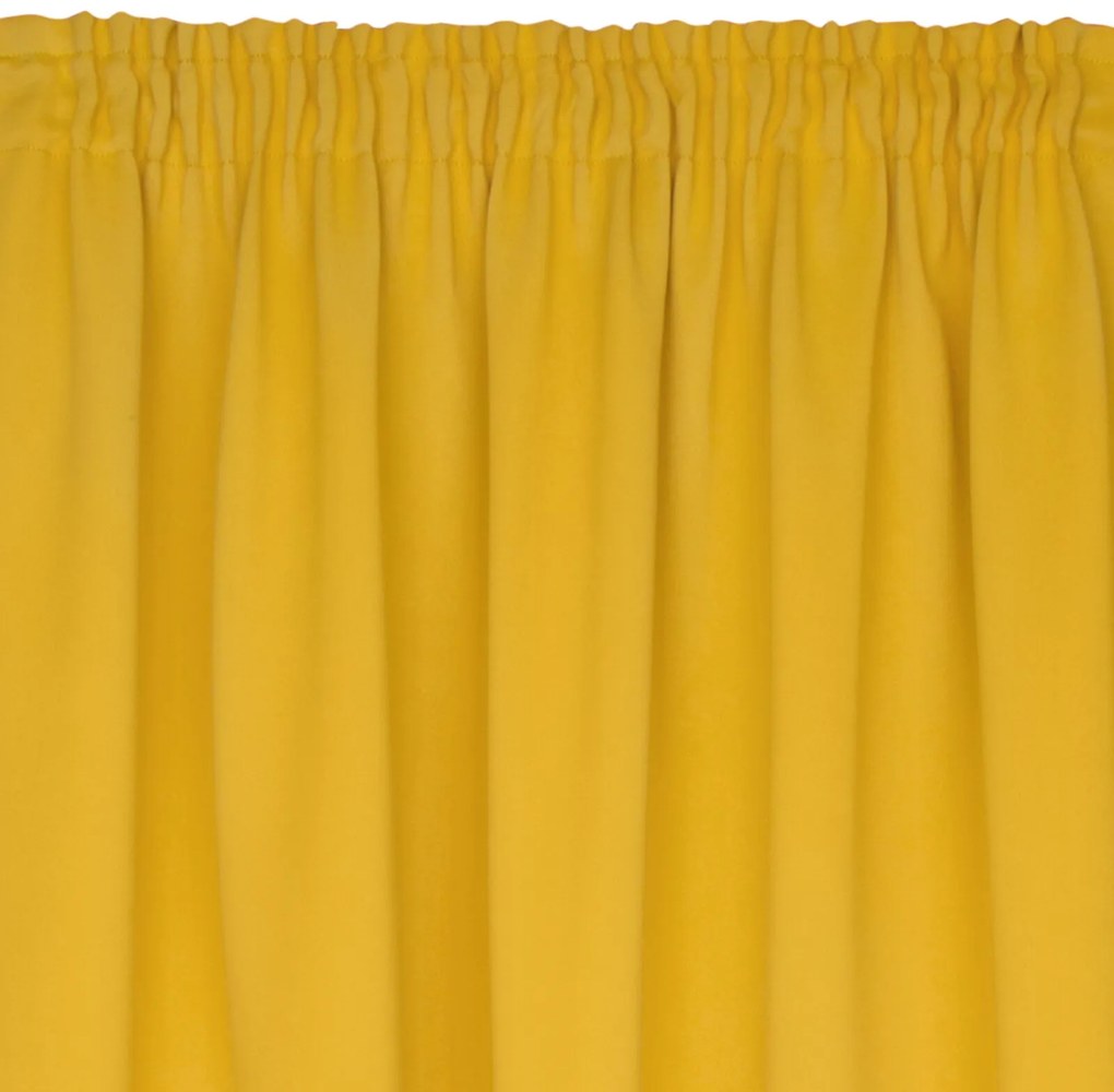 ZATEMŇOVACÍ ZÁVES D91 PARISA NA PÁSKE 140X270 CM HORČICOVÁ