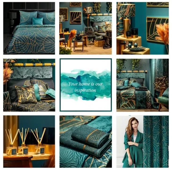 DECOREUM Potlačený zamatový záves 140 cm x 250 cm grafitová 100 % polyester Rozmer varianty: 140 cm x 250 cm, Farba varianty: Tmavo tyrkysová 104671