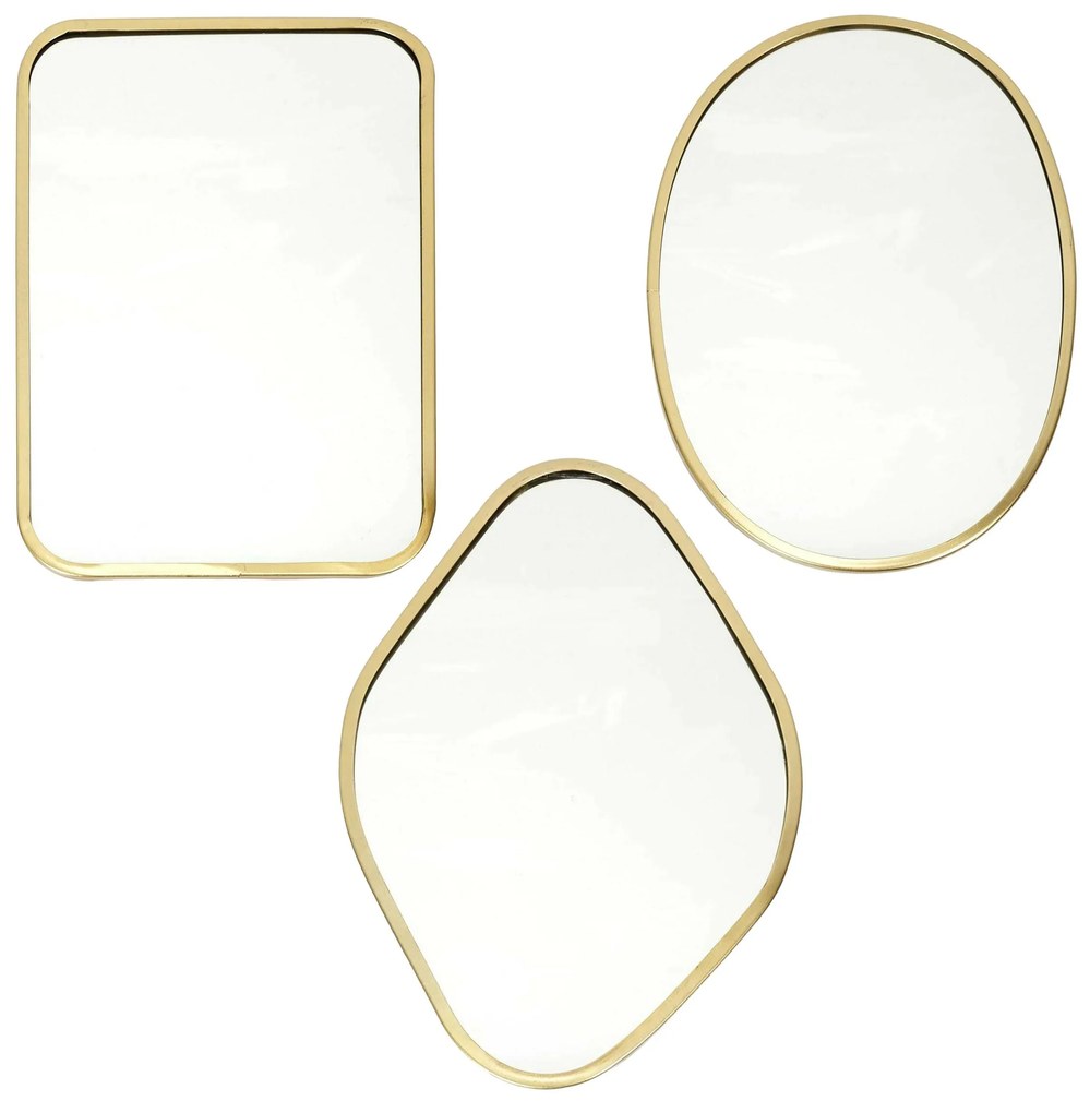 Zrkadlo Mira, zlaté, sada 3ks