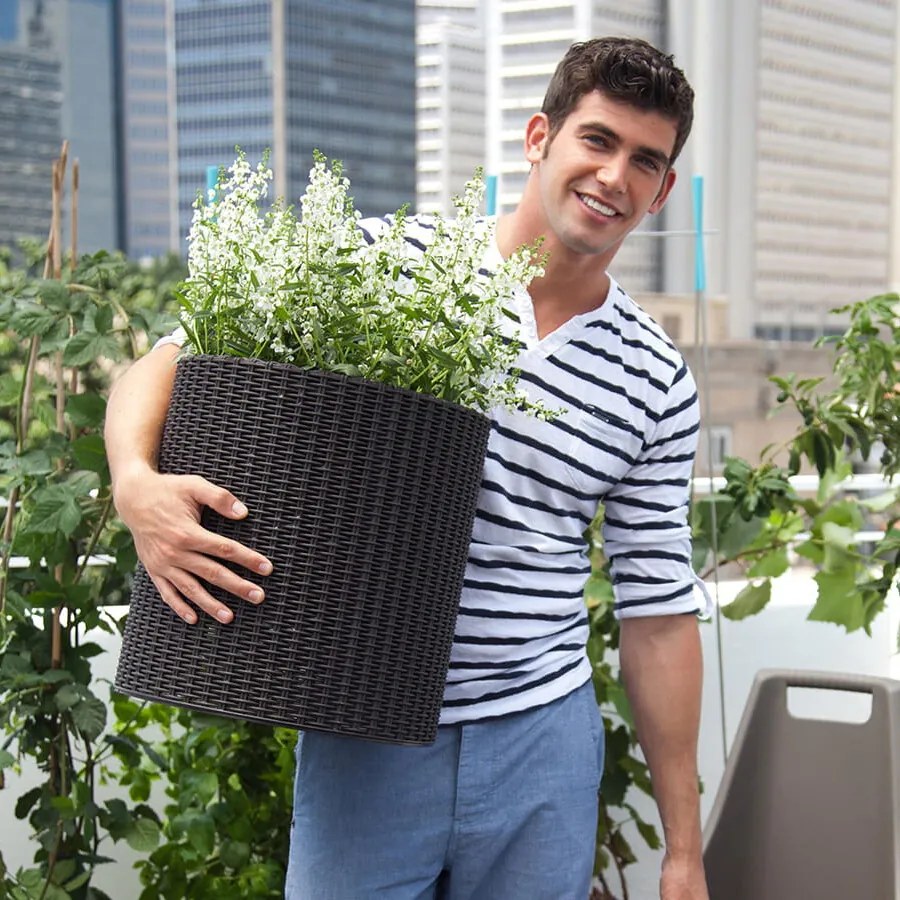 Keter kvetináč Cylinder L 39 l, antracitová