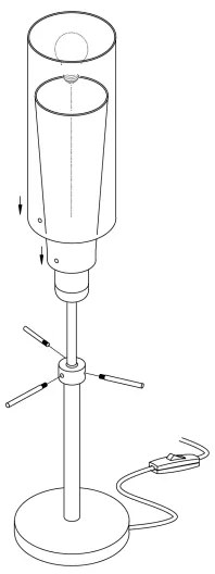 EGLO 89835 - Stolná lampa PINTO 1xE27/60W