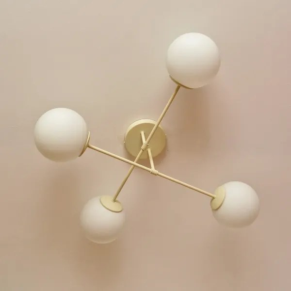 Prisadené svietidlo MOON 4xE27/15W/230V krémové