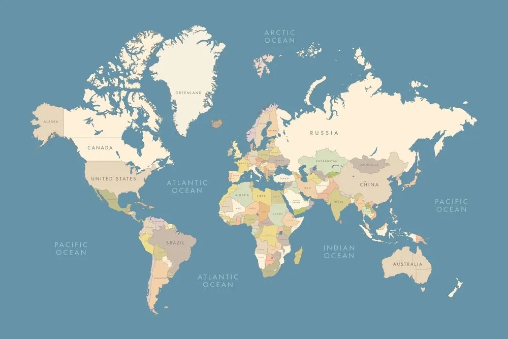 Obraz mapa s vintage prvkami