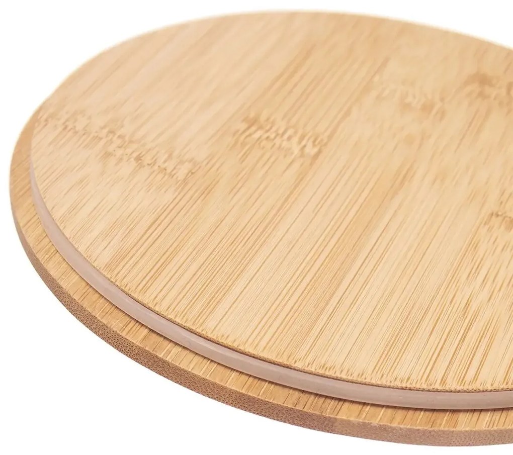 Orion Dóza na potraviny, plechová, čierna, s bambusovým vekom, KAPSLE DO KÁVOVARU