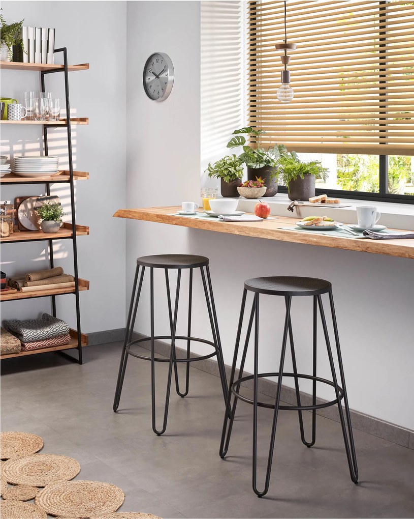 LA FORMA Tmavošedá barová stolička Mallone 76 × 45 × 45 cm