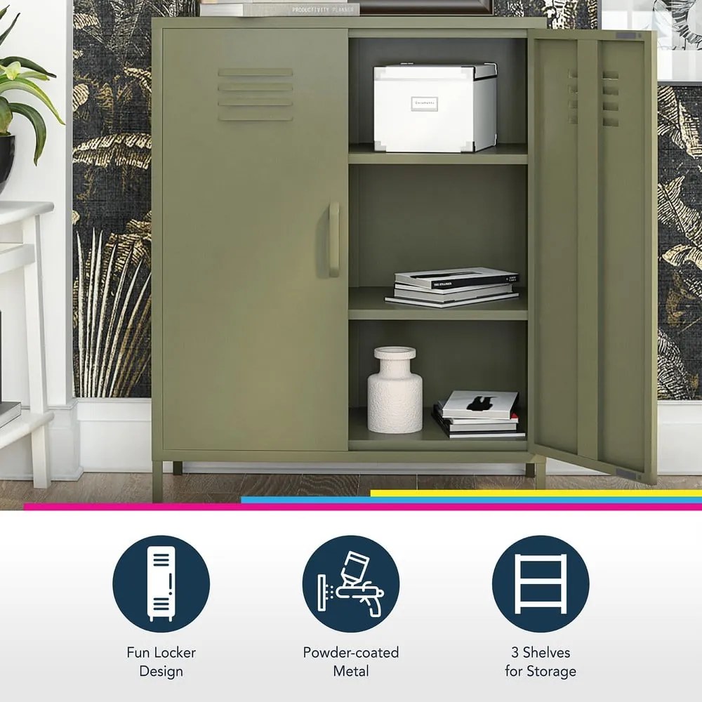 Modrá kovová skrinka 80x102 cm Bradford - Queer Eye