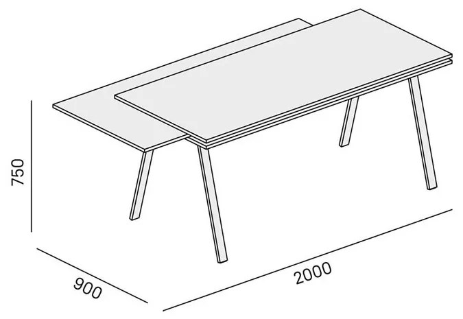 PLAN Kancelársky pracovný stôl LAYERS, výsuvná prostredná doska, 1700 mm, biela / dub prírodný