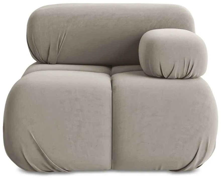 Béžový zamatový modul pohovky (pravý roh) Lokua – Makamii