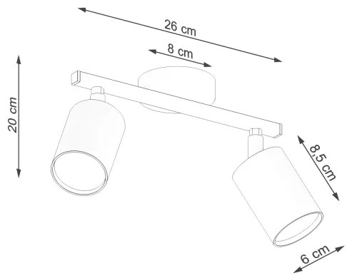 Sollux SL.1127 - Bodové svietidlo LEMMI 2xGU10/40W/230V čierna