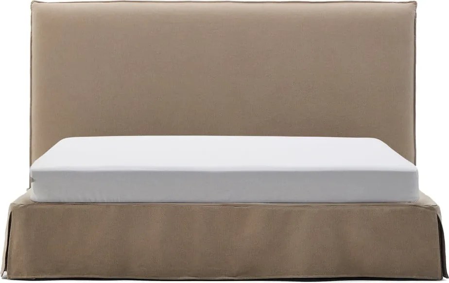 Taupe čalúnená dvojlôžková posteľ 180x200 cm Jaira – Kave Home