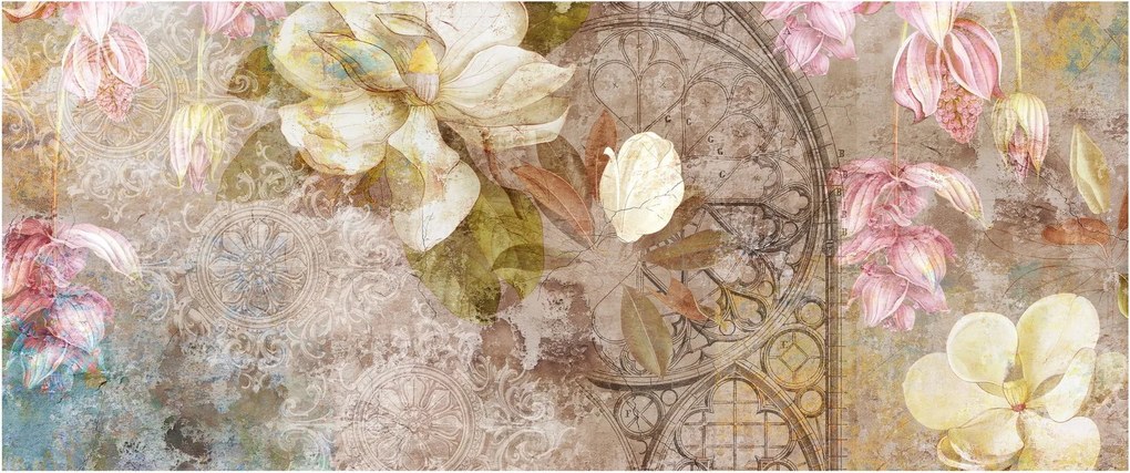 Obraz - Kvetinový ornament (120x50 cm)