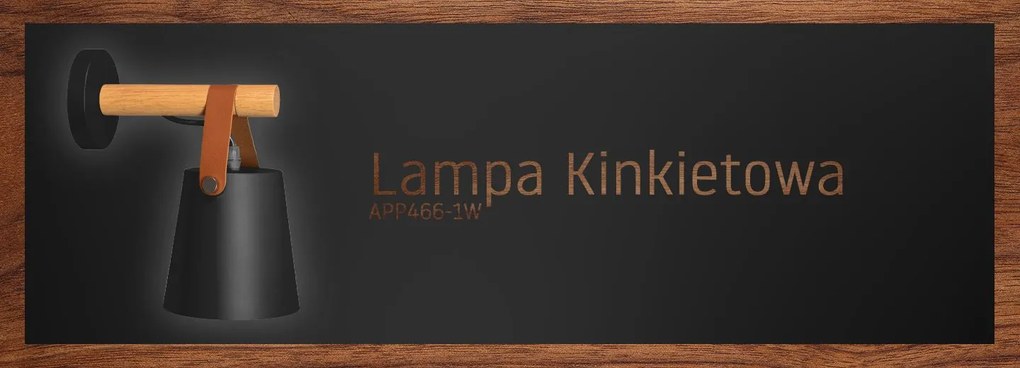 Toolight - Kovová nástenná lampa s čiernym pásikom 1xE27 60W APP466-1W , čierna-hnedá, OSW-00902